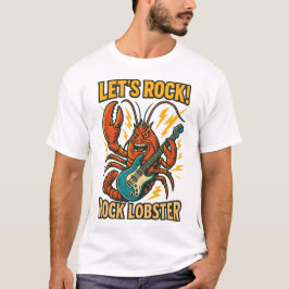 Rock Lobster Guitar Cartoon Design T-Shirt