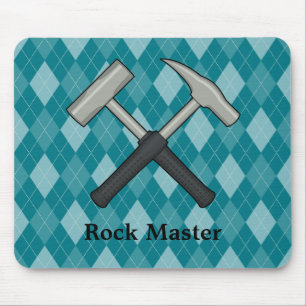 Rock Master! Crossed Geology Hammers Mousepad