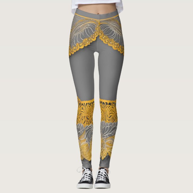 Rock Me on Lace AI art Leggings (Vorderseite)