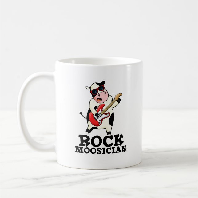 Rock Moosician Funny Cow Musician Pub Kaffeetasse (Links)
