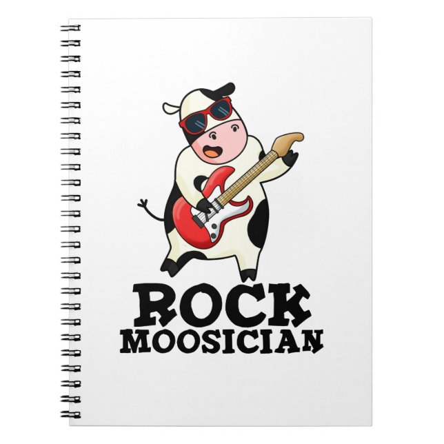 Rock Moosician Funny Cow Musician Pub Notizblock (Vorderseite)