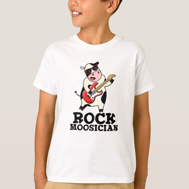 Rock Moosician Funny Cow Musician Pub T-Shirt (Vorderseite)