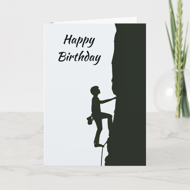 Rock, Mountain Climbing Climber Birthday  Karte (Vorderseite)