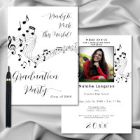 Rock Music Black & White Foto Graduation Party
