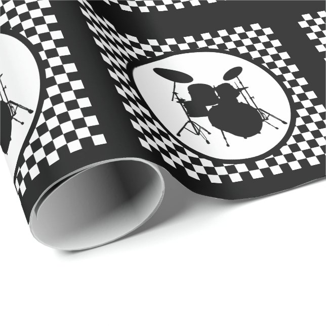 Rock Music Drummer Musiker Punk Music Drum Geschen Geschenkpapier (Rolleneckpunkt)