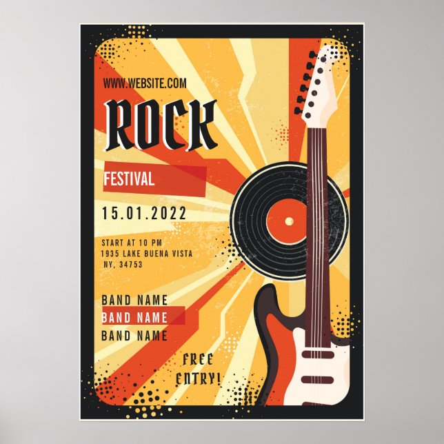 Rock music festival Flyer Ankündigung Poster (Vorne)