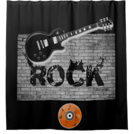 Rock Music Gitarre schwarzer Duschvorhang