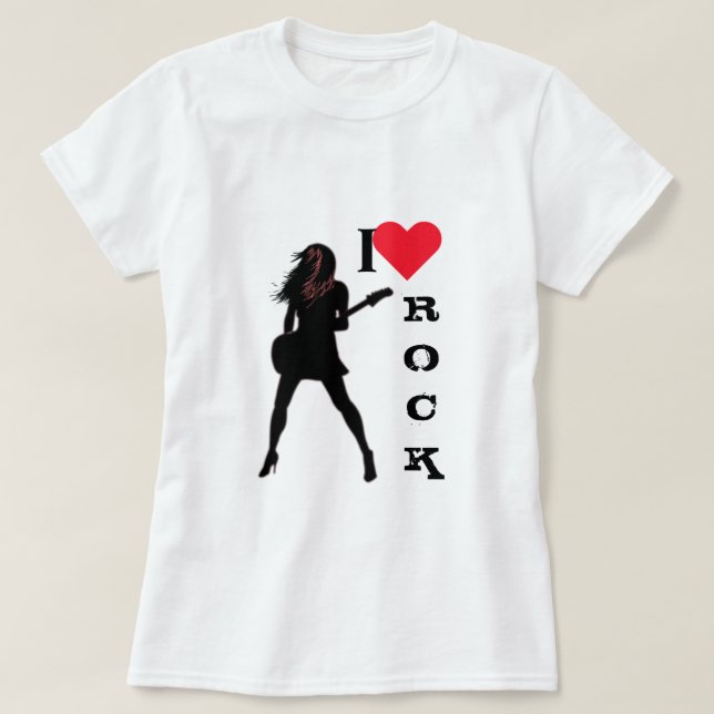 Rock Music Guitar Player T - Shirt (Design vorne)