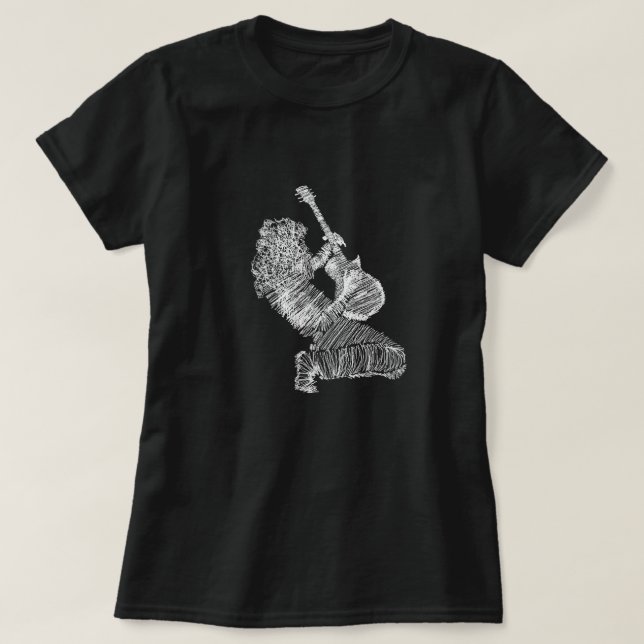 Rock Music Guitar Player T - Shirt (Design vorne)