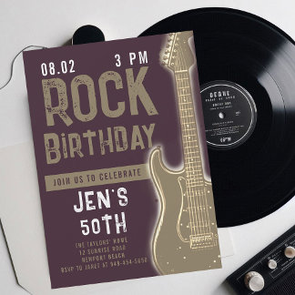 Rock Music Musician Gitarre Erwachsene Grunge Gebu Einladung