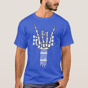 Rock Music Rocker Gitarre Skeleton Bone Gitarre Mu T-Shirt