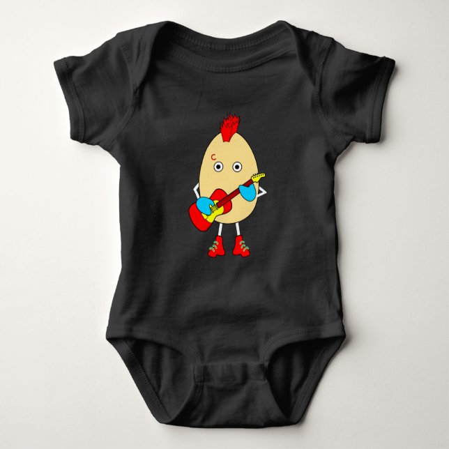 Rock Musician Egghead Baby Strampler (Vorderseite)