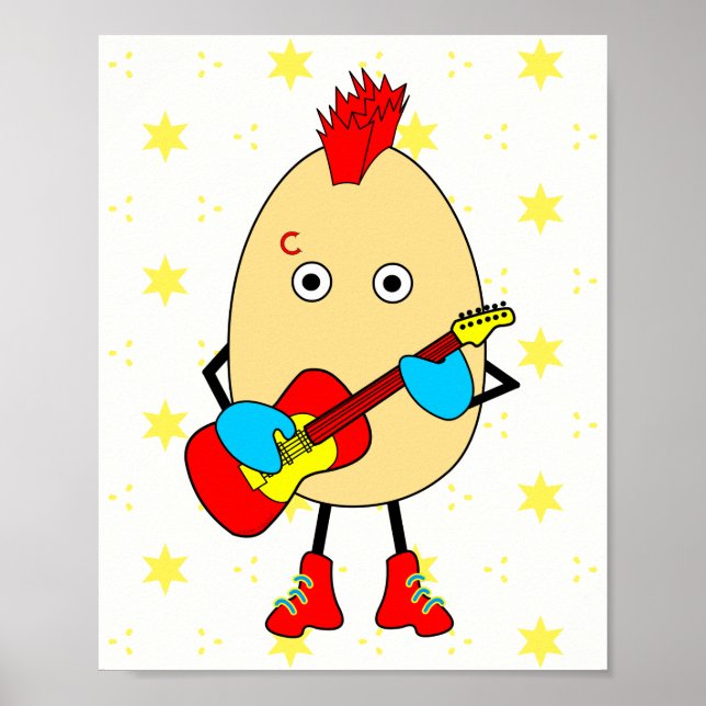 Rock Musician Egghead Poster (Vorne)