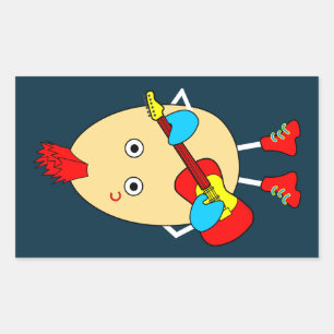 Rock Musician Egghead Rechteckiger Aufkleber