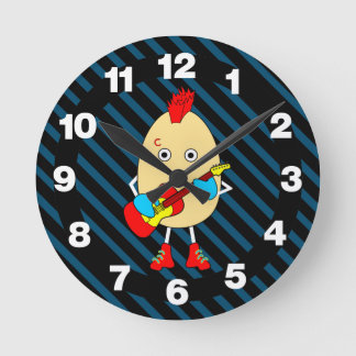 Rock Musician Egghead Runde Wanduhr