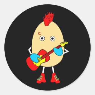 Rock Musician Egghead Runder Aufkleber