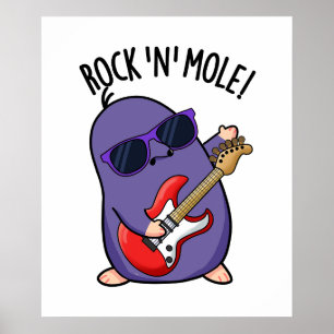 Rock N Mole Funny Animal Pub Poster