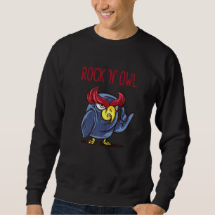 Rock N Owl Devil Horns Rock and Roll Heavy Met Sweatshirt