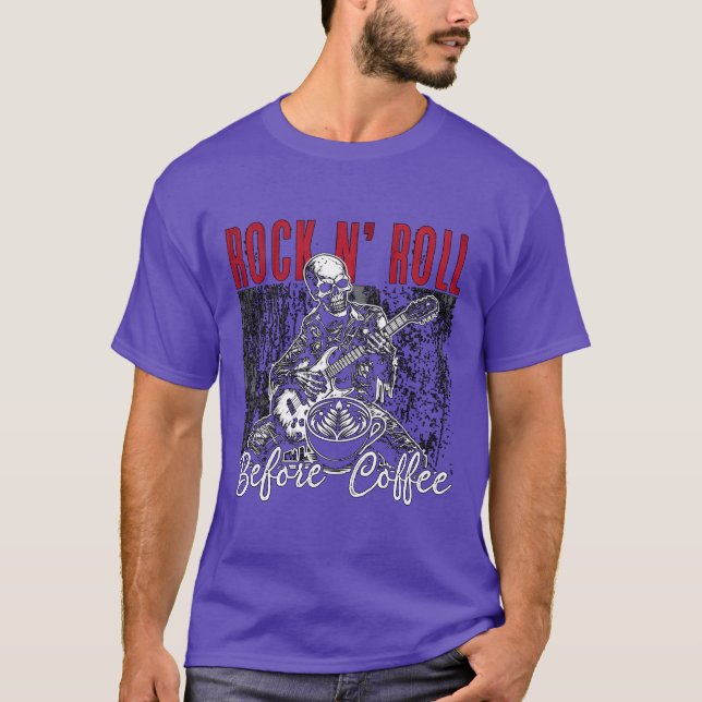 Rock N Roll Before Coffee 80s Music Coffee Lover f T-Shirt (Vorderseite)