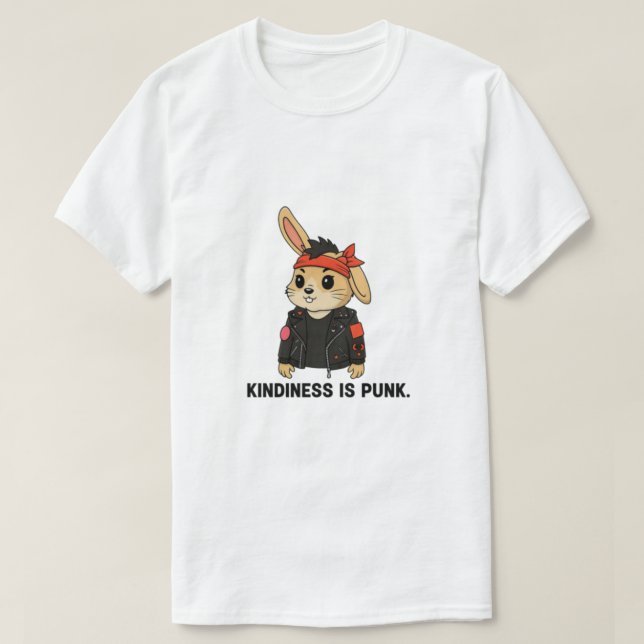 Rock ’n’ Roll Bunny – Cute but Wild T-Shirt (Design vorne)