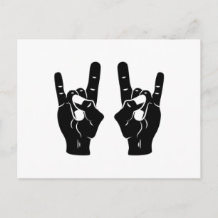 Rock n Roll Devil Horns Postkarte