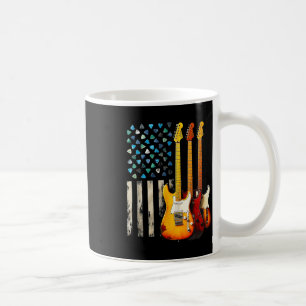 Rock N Roll E-Gitarre Retro USA Amerikanische Flag Kaffeetasse