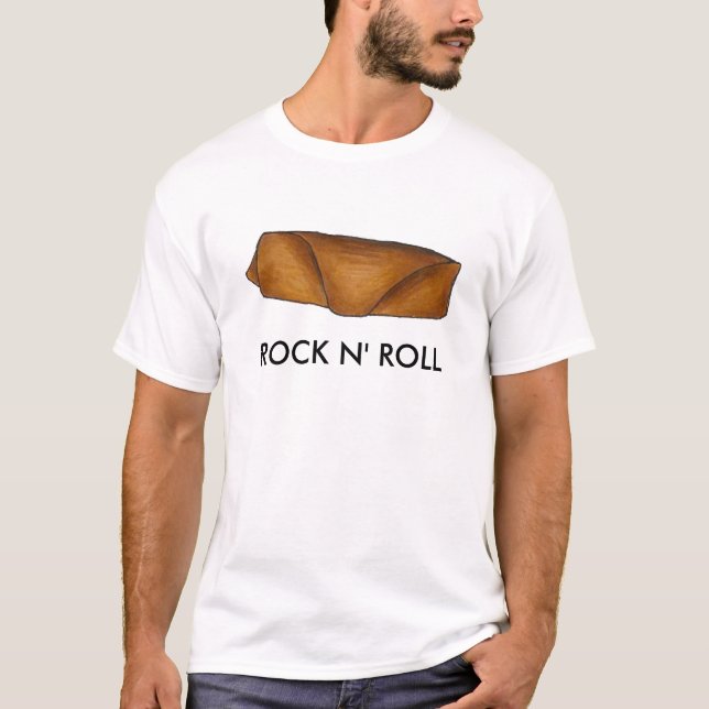 Rock n' Roll Eggroll Chinesisch Food Egl Roll T-Shirt (Vorderseite)