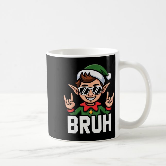 Rock N Roll Elf Bruh Funny Saying Meme Boys Men Ch Kaffeetasse (Rechts)