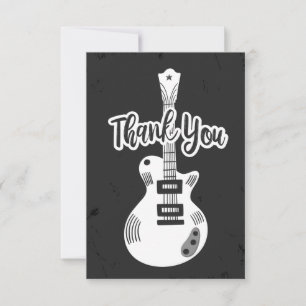 Rock N Roll Gitarre Flache Dankeskarte