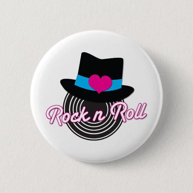 Rock n Roll Hut Button (Vorderseite)