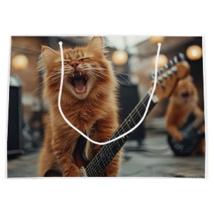 Rock N Roll Ingwer Gitarre Katze Rockstar Große Geschenktüte
