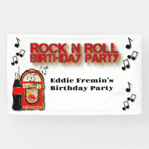 Rock n' Roll-Jukebox-Geburtstagsfeier Banner
