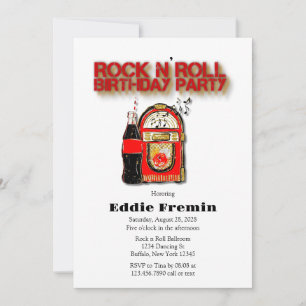 Rock n' Roll Jukebox-Geburtstagsfeier Einladung