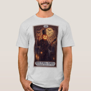 Rock 'N Roll Kürbis Tarot Card Herren T-Shirt