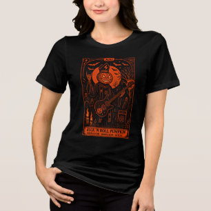 Rock 'N Roll Kürbis Tarotkarte Damen T-Shirt Tri-Blend Shirt
