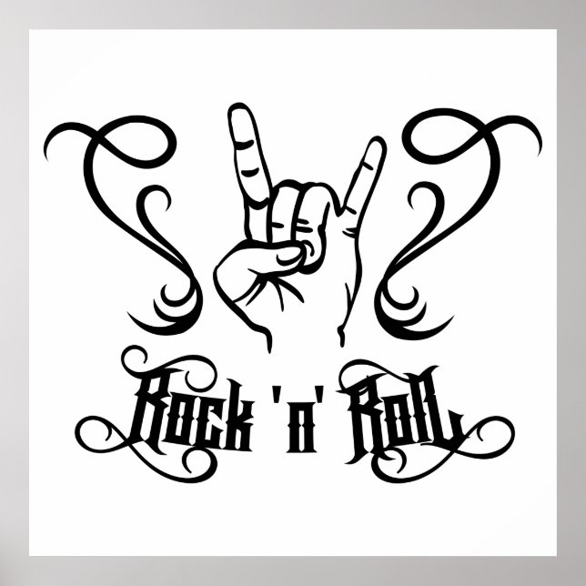 Rock 'n' Roll Musik-Symbol  Poster (Vorne)