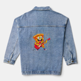 **Rock ’n’ Roll Pizza – Funny Guitar-Playing Slice Jeansjacke