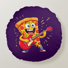 **Rock ’n’ Roll Pizza – Funny Guitar-Playing Slice Rundes Kissen