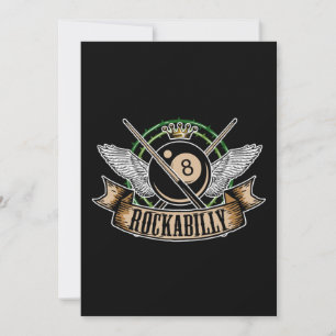 Rock n Roll Pool Billard 8 Ball Rockabilly Einladung