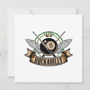 Rock n Roll Pool Billard 8 Ball Rockabilly Einladung