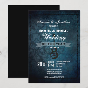 Rock n' Roll Retro Vintage Hochzeits-Einladung Einladung