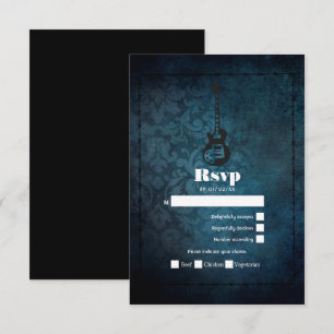 Rock n' Roll Retro Vintage Wedding RSVP Card Karte