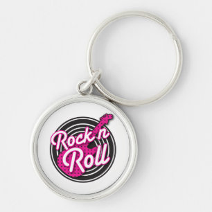 Rock N Roll Rockabilly-Schallplattendesign Schlüsselanhänger