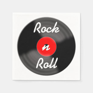 Rock n Roll Schallplatten Servietten