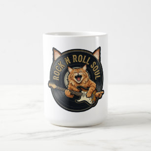 Rock N Roll Seele Vintage Katze Gitarrist Kaffeetasse