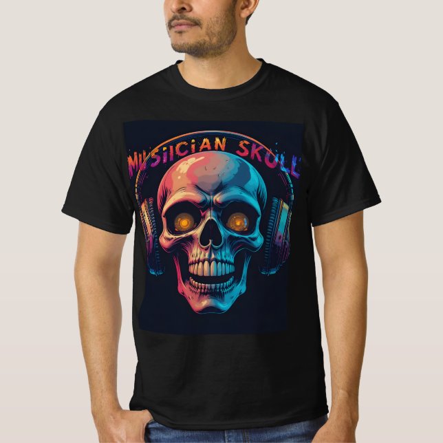 Rock 'n' Roll Skull T - Shirt: Entfesseln Sie Ihre T-Shirt (Vorderseite)