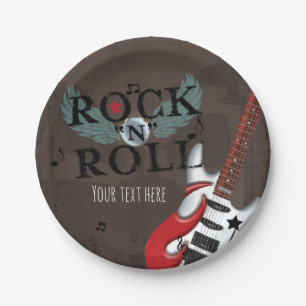 Rock N Roll Star Grunge Geburtstagsfeier Pappteller