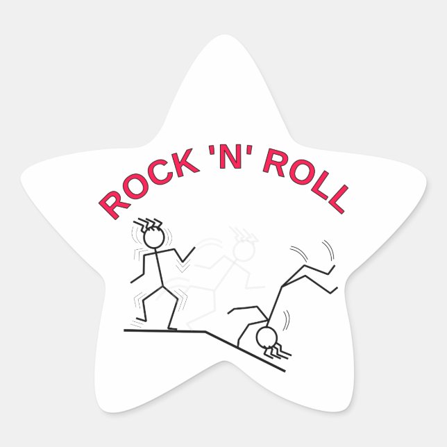 Rock 'N' Roll Stern-Aufkleber (Vorderseite)