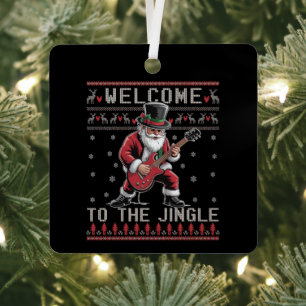 Rock n Roll Weihnachten Rocker Santa hässlicher We Ornament Aus Metall