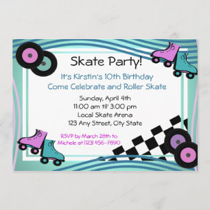 Rock N' Roller Skate Einladung
